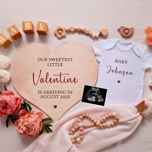 Valentine&#39;s Pregnancy Announcement Digital, Gender Neutral, Baby Announcement, Pregnancy Reveal, Valentine&#39;s Baby Reveal, Boho Valentine,