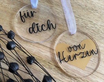 Geschenkanhänger personalisiert | Acrylanhänger | Wunschbeschriftung