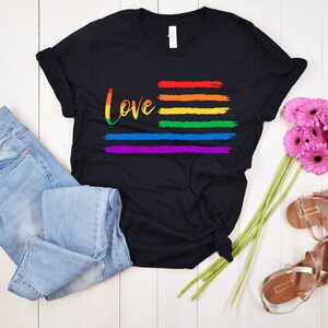 Love Rainbow Flag Shirt, Rainbow Love Shirt, Gay Rainbow Shirt, Cute Pride T-Shirt, Queer Shirt, Flag Pride LGBTQ Shirt, Gay Pride Shirt