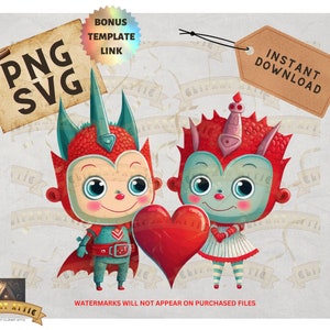 Royal Space Aliens in Love, PNG de la Saint-Valentin, SVG de la Saint-Valentin, Utilisation commerciale, POD Ready, Téléchargement numérique, Couples de la Saint-Valentin