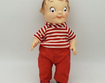 Bambola di gomma Campbell's Soup vintage degli anni '70 - Giocattolo pubblicitario da collezione