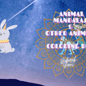 DIGITAL Animal MANDALA COLORING book for Kids. Print out as often as you like