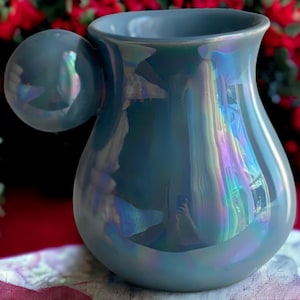 Mug bleu perle à poignée boule