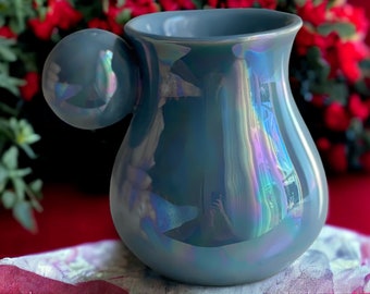 Blue Ball Handled Pearl Mug