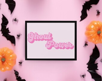 Pink Ghoul Power Print, Halloween Decor, Horror Gift, Horror Decor, Horror Print, Spooky Decor, Spooky Art, Pink Halloween, Pink Doll