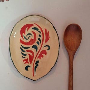 ceramic spoon holder, ceramic spoon rest, ceramic spoon plate,pottery spoon rest, Christmas gift
