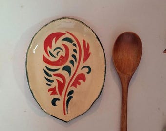Handgemaakte keramische lepelsteun, keukendecor, kerstcadeau