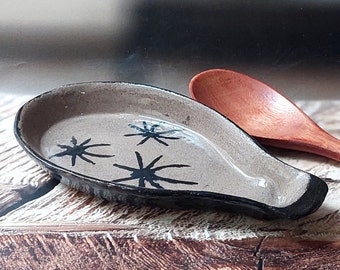 Reposacucharas de cerámica hecho a mano, decoración de cocina