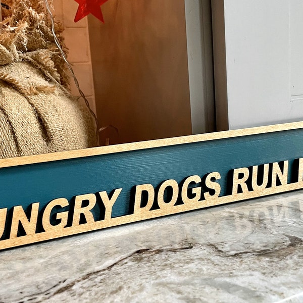 Philadelphia Eagles Inspired Hungry Dogs Run Faster sign, Jason Kelce Quote, Inspirational Football Quote, Philly Birds, Man Cave, Desk Sign