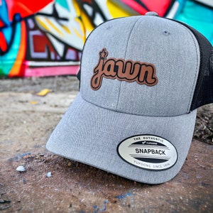Jawn Trucker Hat - Philadelphia Phillies Inspired Baseball Hat - Philly Sports - Eagles - Leather Patch Hat - Custom