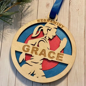 Personalized Cross Country Christmas Ornament, Engraved wooden with name, Custom Cross Country Gift, Cross Country Team Gift, Engraved Team