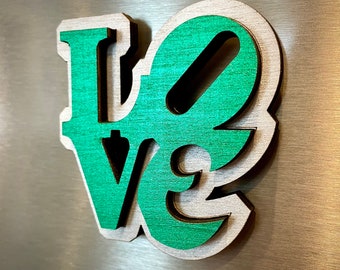 Philadelphia Eagles Football Inspired LOVE Magnet, Refrigerator Magnet, Philly Sports, Man Cave, Stocking Stuffer, Philly Sports Gift