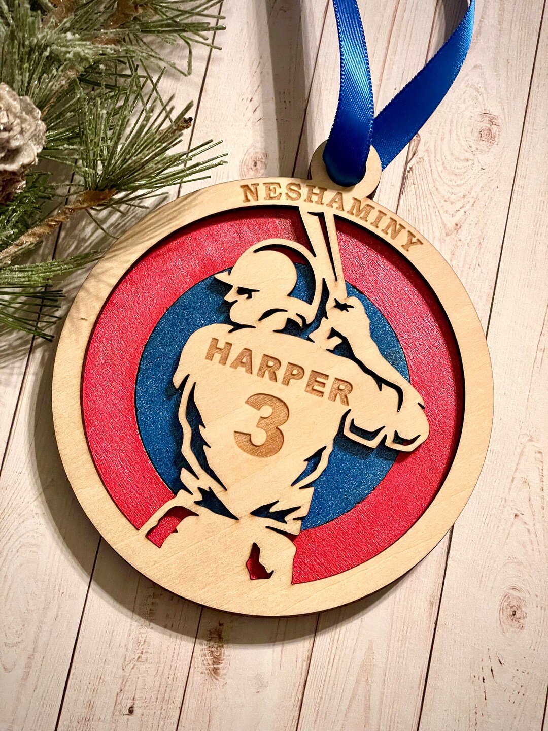 Personalized Baseball Christmas Ornament, With Name, Custom Baseball ...