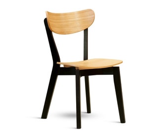 Chaise de salle à manger chêne + hêtre noir 1 pièce