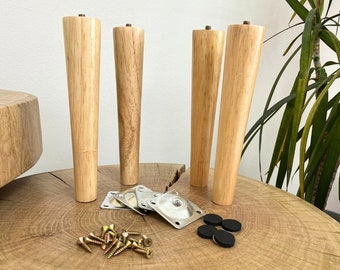 4pcs Mini Wooden Oak Legs with Tilt