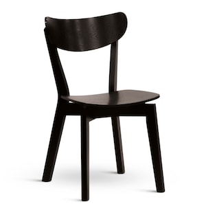 Dining Chair Beech Black 1 Pc zdjęcie 1