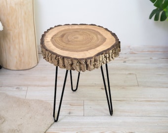 45 cm Natural Walnut Wood Coffee Table Handmade