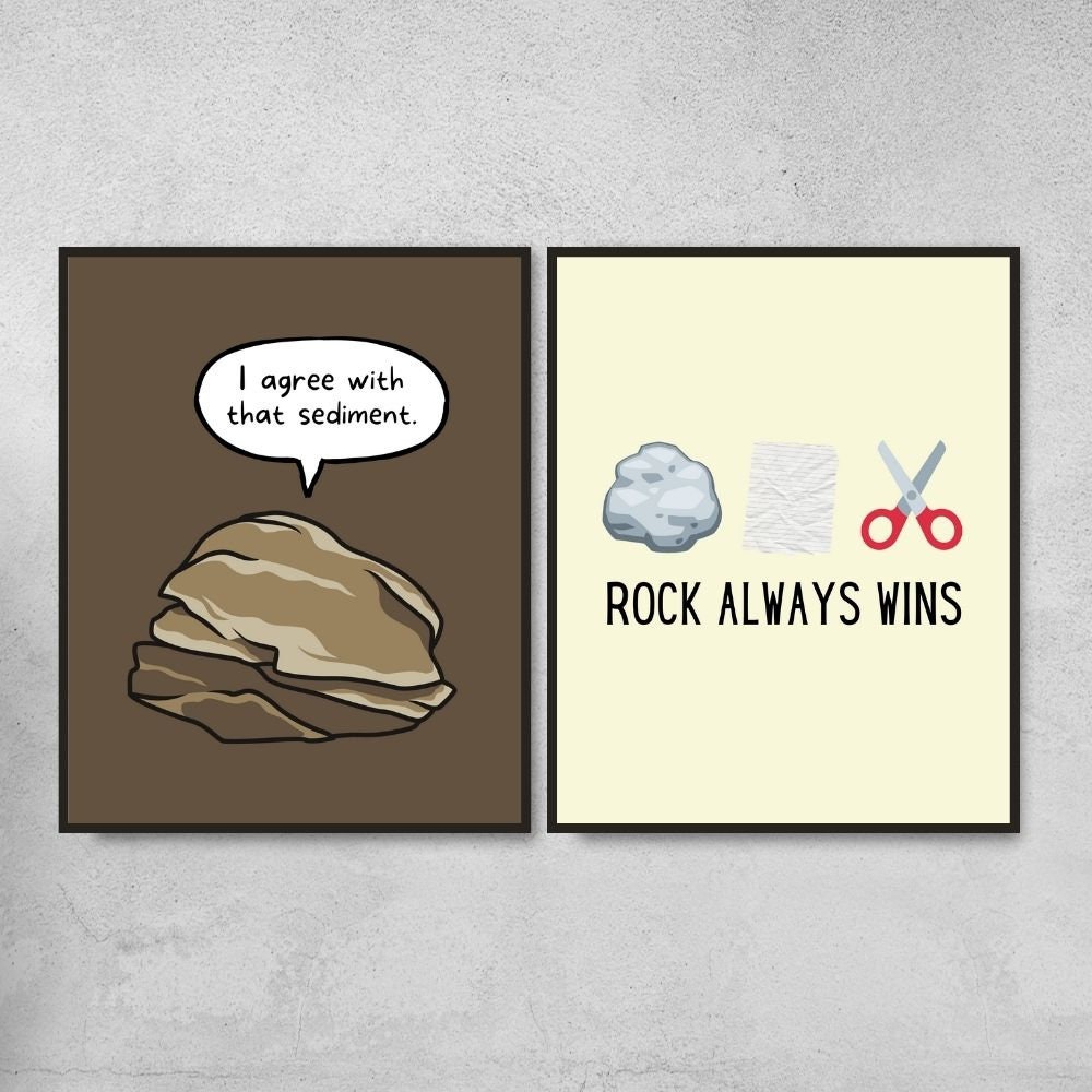 Set of 8 Funny Geology Puns and Memes Printable Posters, Geology