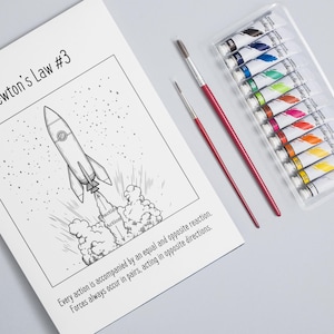 Coloring Pages of Newton's Laws of Motion, Educational Coloring Pages ...