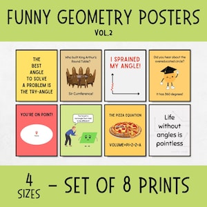 Funny Geometry Posters for Math Classroom Decor, middle school & high school math decor, math teacher gifts, homeschool math decor
