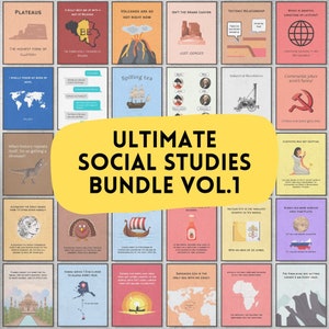 Bundle of History and Geography Classroom Posters, geography classroom display, homeschool history decorations, social studies teacher gifts