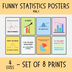 Funny Statistics Posters for Math Classroom Decor, middle school & high school math decor, math teacher gifts, homeschool math decor
