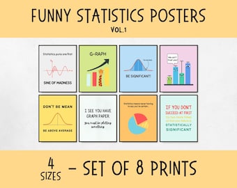 Funny Statistics Posters for Math Classroom Decor, middle school & high school math decor, math teacher gifts, homeschool math decor