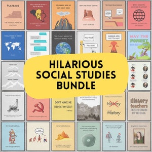 Funny History and Geography Classroom Posters, geography classroom display, homeschool history decorations, social studies teacher gifts