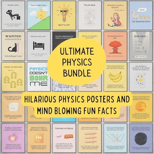 Paquete de decoraciones para el aula de física, pósteres de ciencia populares para niños, decoración para el laboratorio de física, decoración científica para la educación en casa, regalo para profesores de física