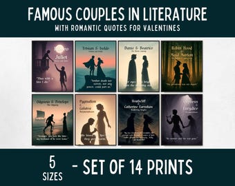 Famous Couples Posters, English Posters for Classroom, Grammar Homeschool Display, English Teacher Gift, English Language Arts Decor