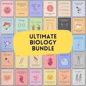 ultimate biology classroom decor bundle, science class decor for middle & high school, biology teacher wall art gifts, laboratory poster set