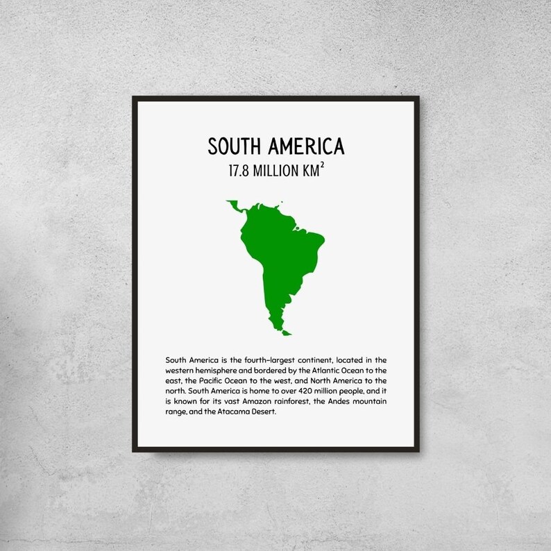 7 Continents Printable Posters for Geography Classroom Decor - Etsy