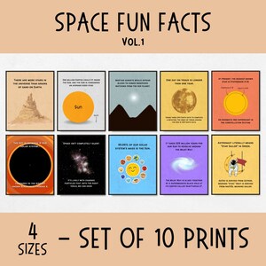 Satz von 10 Weltraum lustige Fakten druckbare Poster, Wissenschaft Klassenzimmer Dekor für Mittel- und Oberstufe, Astrophysik Lernposter