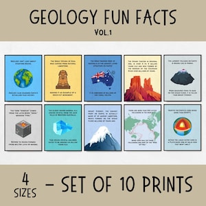 Geology Fun Facts Classroom Posters, stem classroom decor, earth science posters, geography classroom display, funny teacher gifts