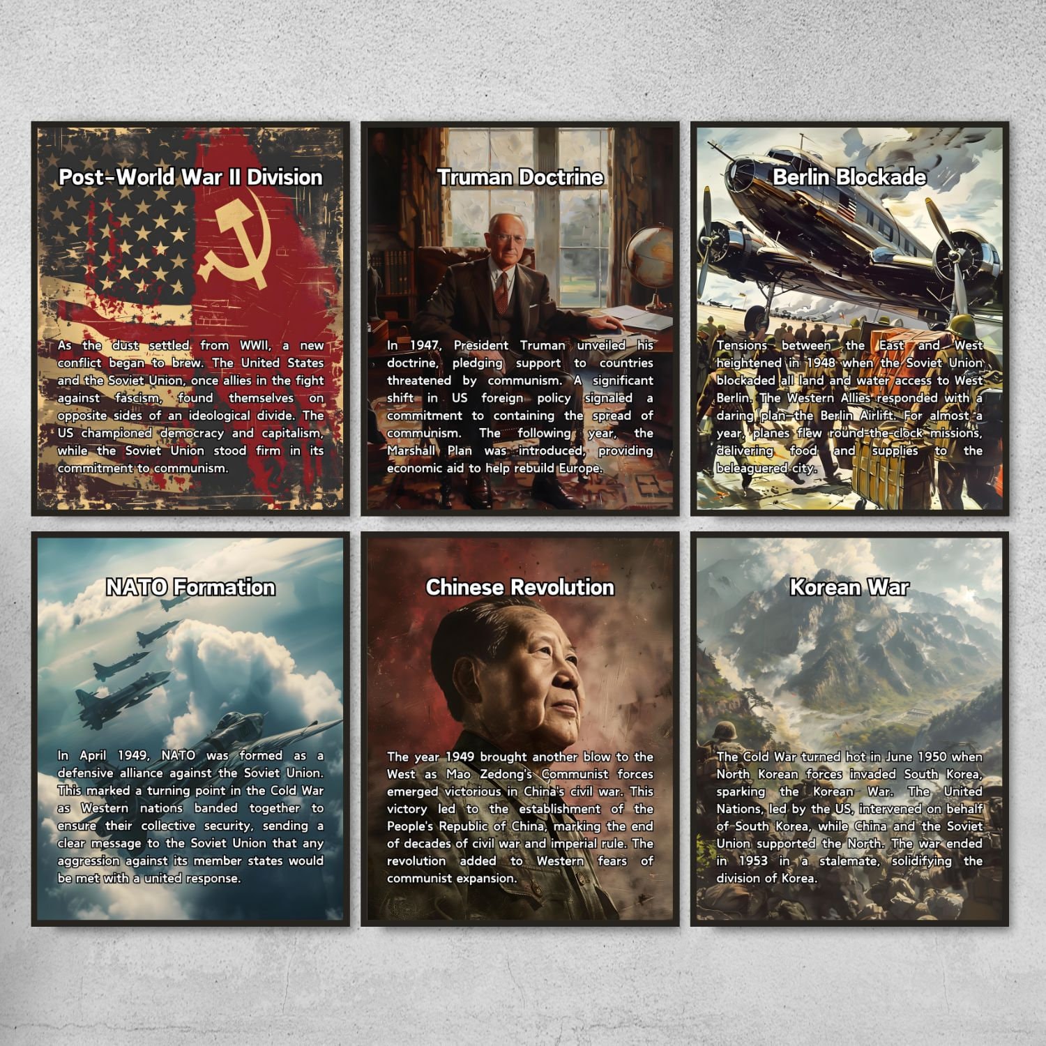 Cold War Timeline Posters & Flashcards, World History Classroom Posters ...