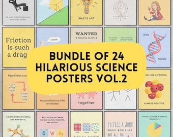 Funny Science Posters Digital Download, Science Bulletin Board, STEM Classroom Posters, Homeschool Science Decor, Science Lab Posters