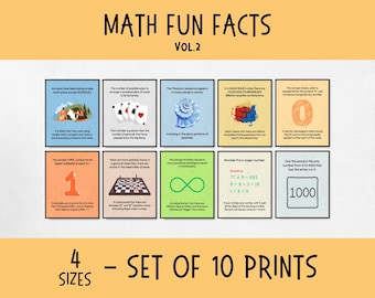 Math Fun Facts Classroom Posters, homeschool math decor, middle school & high school math decor, teacher resources, math teacher gifts