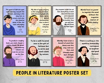 People in Literature Posters, English Posters for Classroom, Grammar Homeschool Display, English Teacher Gift, English Language Arts Decor