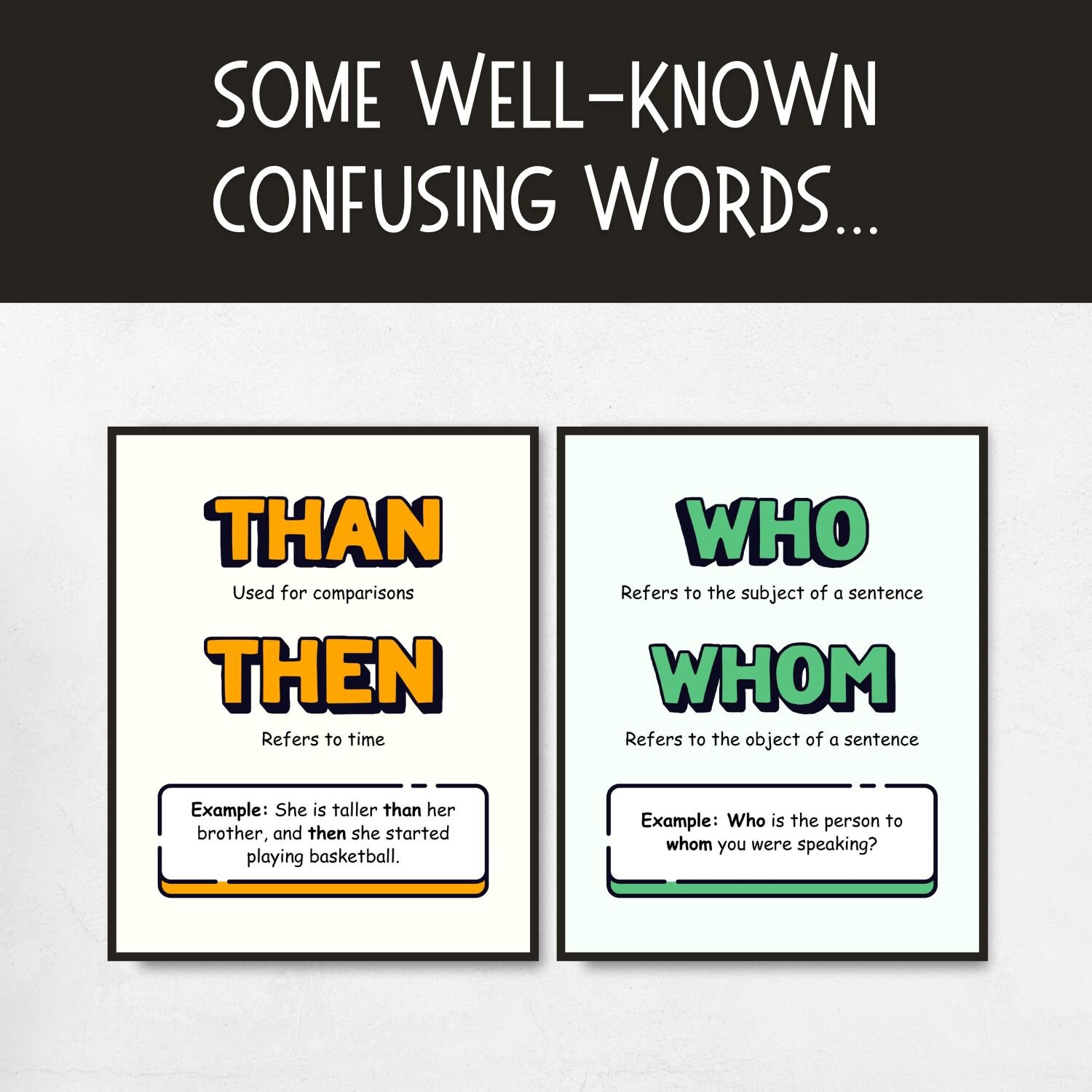 50 Commonly Confused Words Printable Posters for English Classroom ...