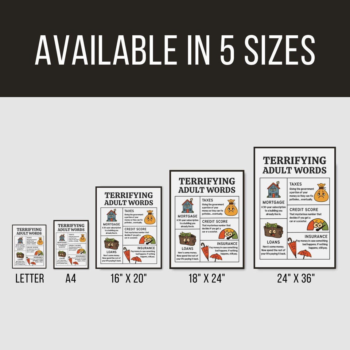 Terrifying Help Word Terrifying Adult Words Funny Poster for Classroom Decor, Digital Poster ...