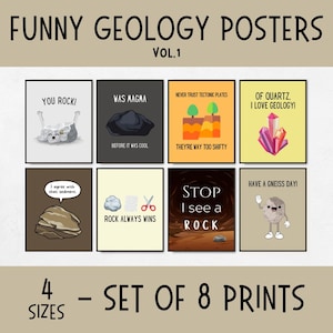 Funny Geology Classroom Posters, stem classroom decor, earth science posters, geography classroom display, funny teacher gifts