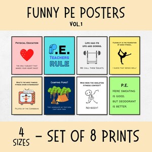 Funny Physical Education Classroom Posters, physical education office wall decor, high school physical education decor, PE teacher gifts