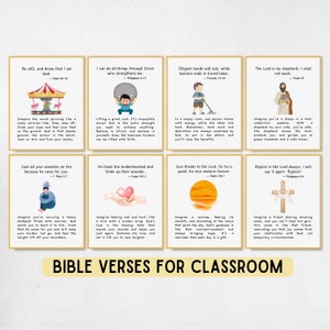 Bible Verse Poster, Catholic Classroom Decor, Christian Homeschool Display, Sunday School Decoration, Bible Poster for Kids