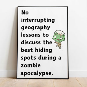 Funny Classroom Rules Poster for Geography Classroom Decor, world geography classroom display, geography teacher gift, homeschool geography