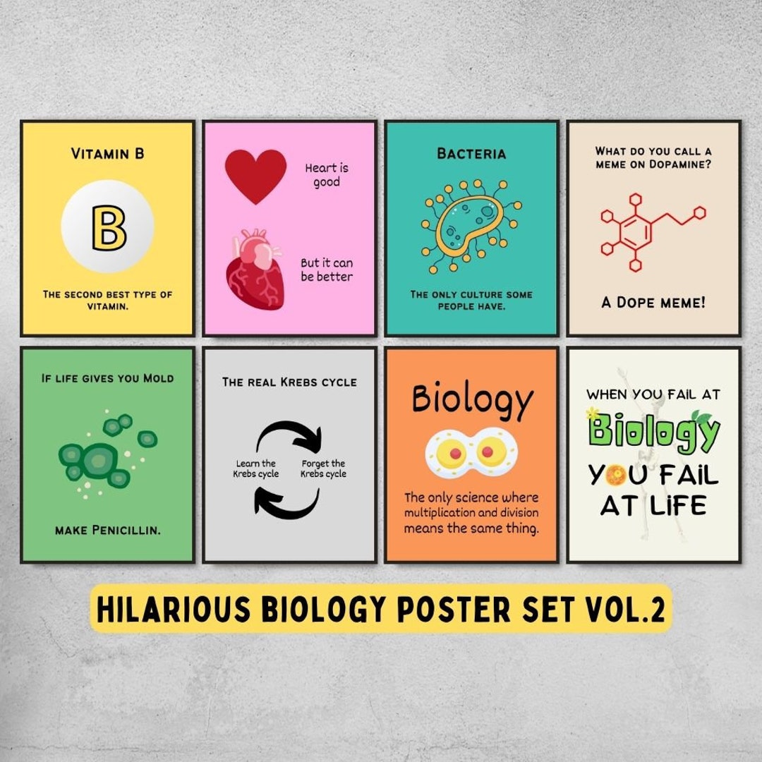 Set of 8 Funny Biology Puns and Memes Printable Posters - Etsy New Zealand Set of 8 Funny Biology Puns and Memes Printable Posters - Etsy New Zealand
