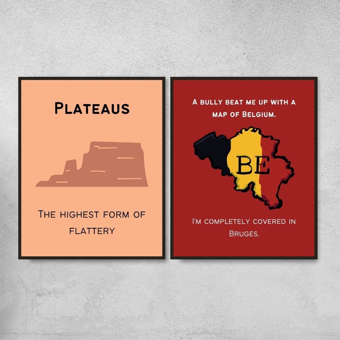 Set of 8 Funny Geography Posters Puns and Memes Printable Etsy