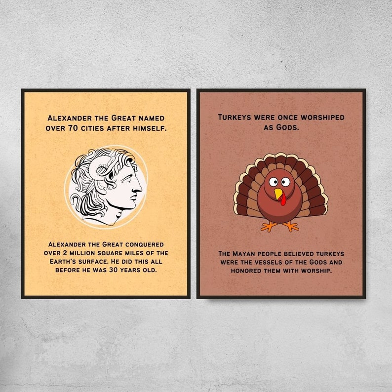 Set of 10 History Fun Facts Printable Posters History Etsy