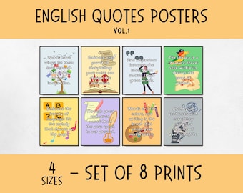 Quotes for English Classroom, English Posters for Classroom, Grammar Homeschool Display, English Teacher Gift, English Language Arts Decor