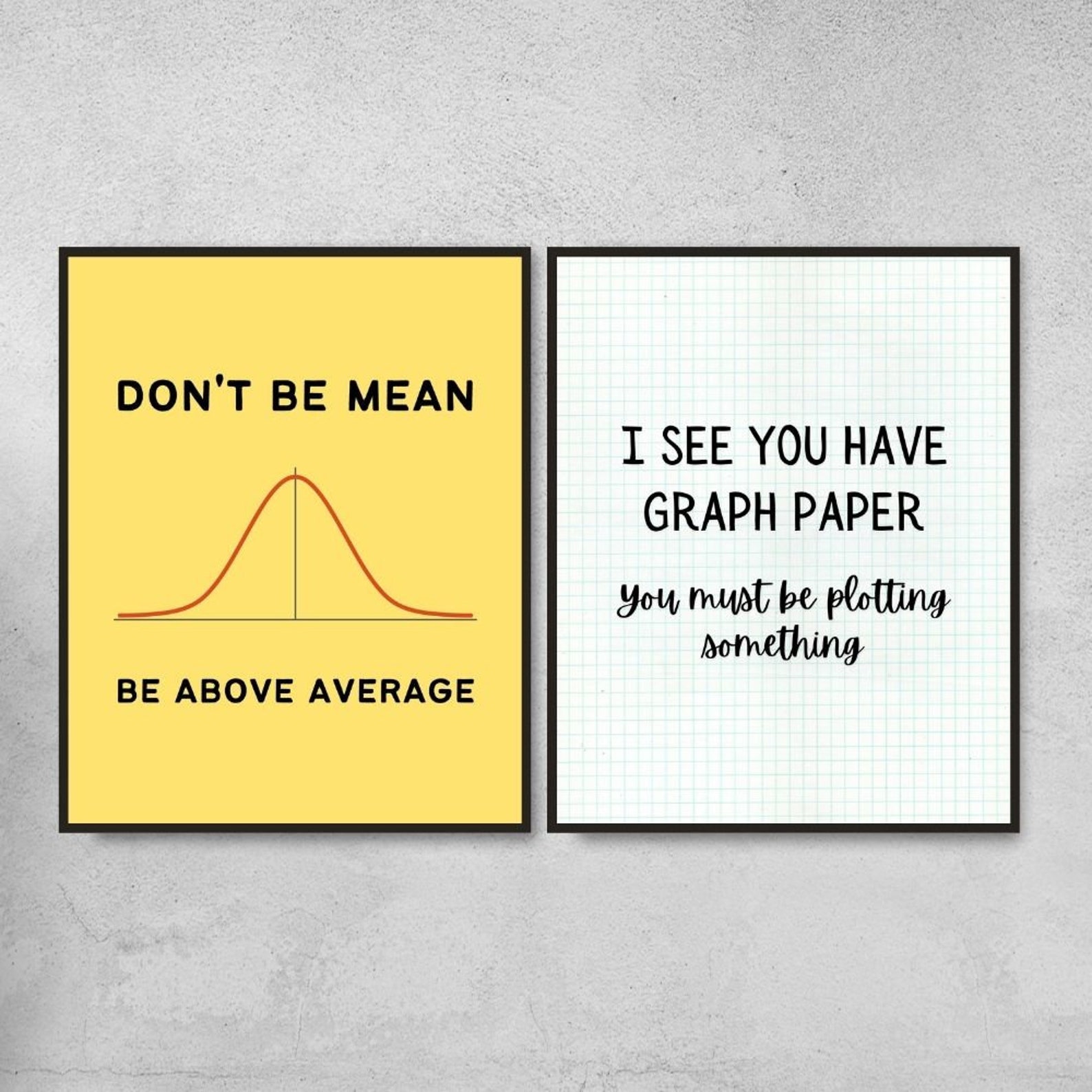 Set of 8 Funny Statistics Puns and Memes Posters Printable Etsy