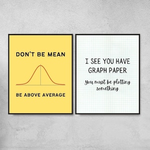 Set of 8 Funny Statistics Puns and Memes Posters Printable, Math ...